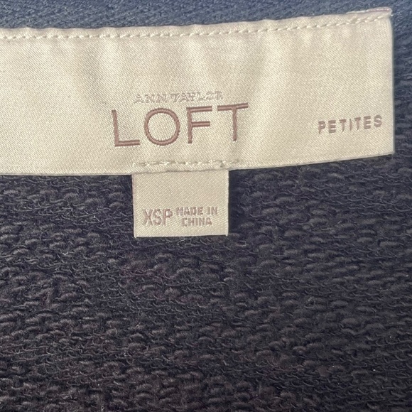 Ann Taylor LOFT Black Blouse Lace Bottom, X Small Petites, XSP - Picture 6 of 8